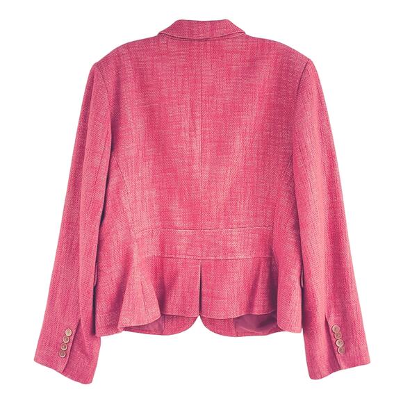 Talbots Pink Tweed Linen Blend Blazer Plus 14 Legally Blond Office Siren Preppy - Picture 7 of 7